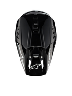 Alpinestars casco S-M5 Corp, casco da motocross grigio scuro lucido, ECE 22.06, vista dall'alto con ventilazione.