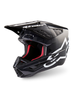 Alpinestars Casco S-M5 Corp, casco motocross grigio scuro lucido e bianco, interni rossi, certificato ECE 22.06