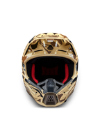 Alpinestars Casco S-M5 Mineral, casco da motocross marrone mimetico, certificato ECE 22.06, vista frontale e interno rosso.