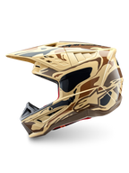 Alpinestars Casco S-M5 Mineral ECE 22.06, casco da motocross mimetico marrone scuro e beige opaco, certificato ECE