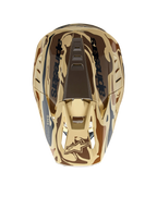 Alpinestars Casco S-M5 Mineral ECE 22.06, casco da motocross, vista dall'alto, marrone scuro opaco con grafica camouflage, calotta leggera e ventilata