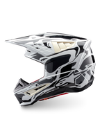 Alpinestars casco S-M5 Mineral ECE 22.06, casco da motocross fuoristrada, grigio freddo e grigio scuro lucido, certificato ECE 22.06, calotta leggera in termoplastico.