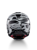 Casco Alpinestars S-M5 Mineral, casco moto off-road grigio, vista posteriore con prese d'aria e certificazione ECE 22.06.