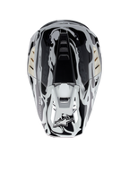 Alpinestars casco S-M5 Mineral ECE 22.06, casco da motocross grigio freddo e grigio scuro lucido, vista dall'alto.