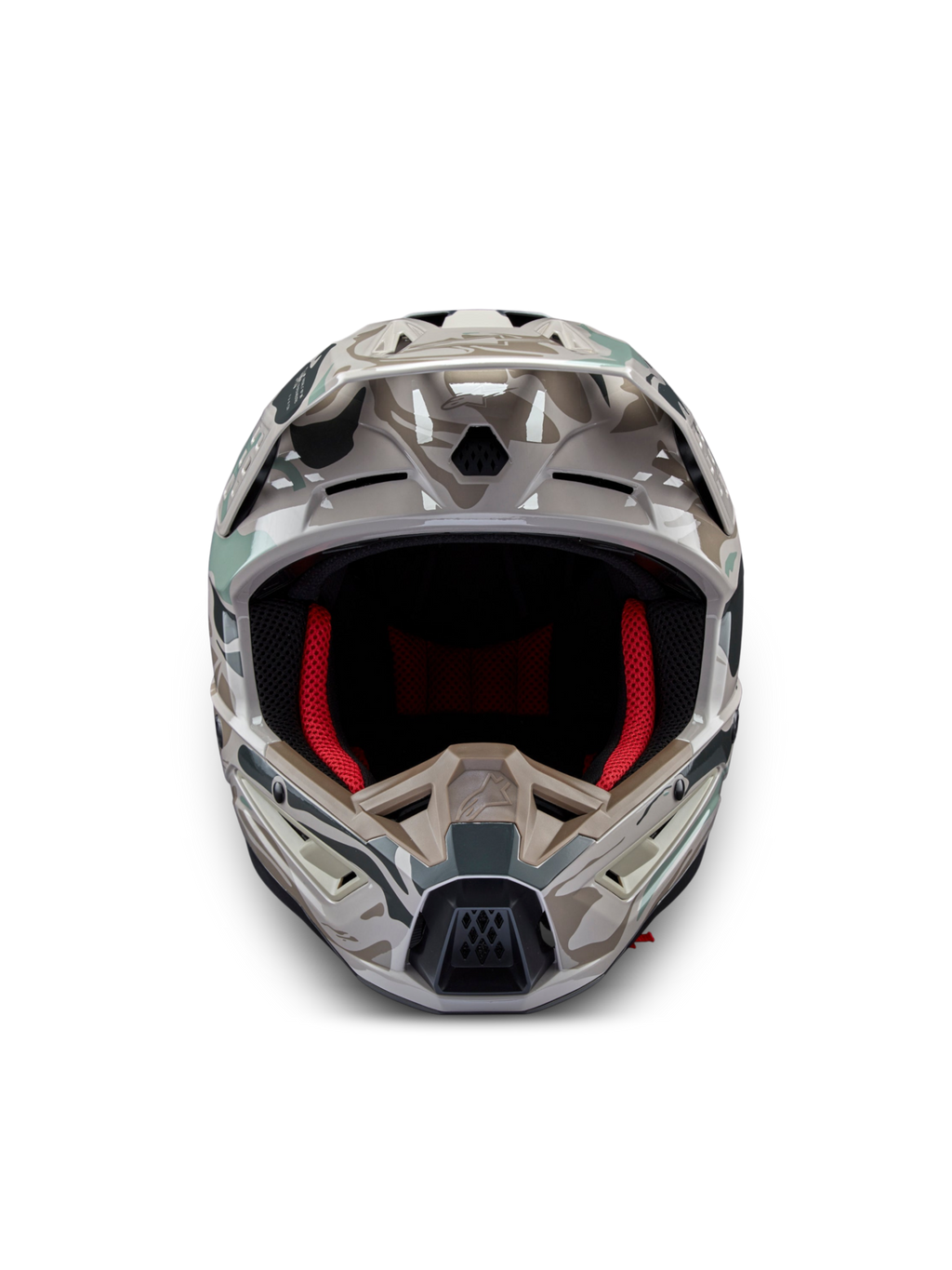 Alpinestars Casco S-M5 Mineral ECE 22.06, casco da motocross off-road, grigio caldo e verde celeste lucido, calotta in termoplastica, certificato ECE