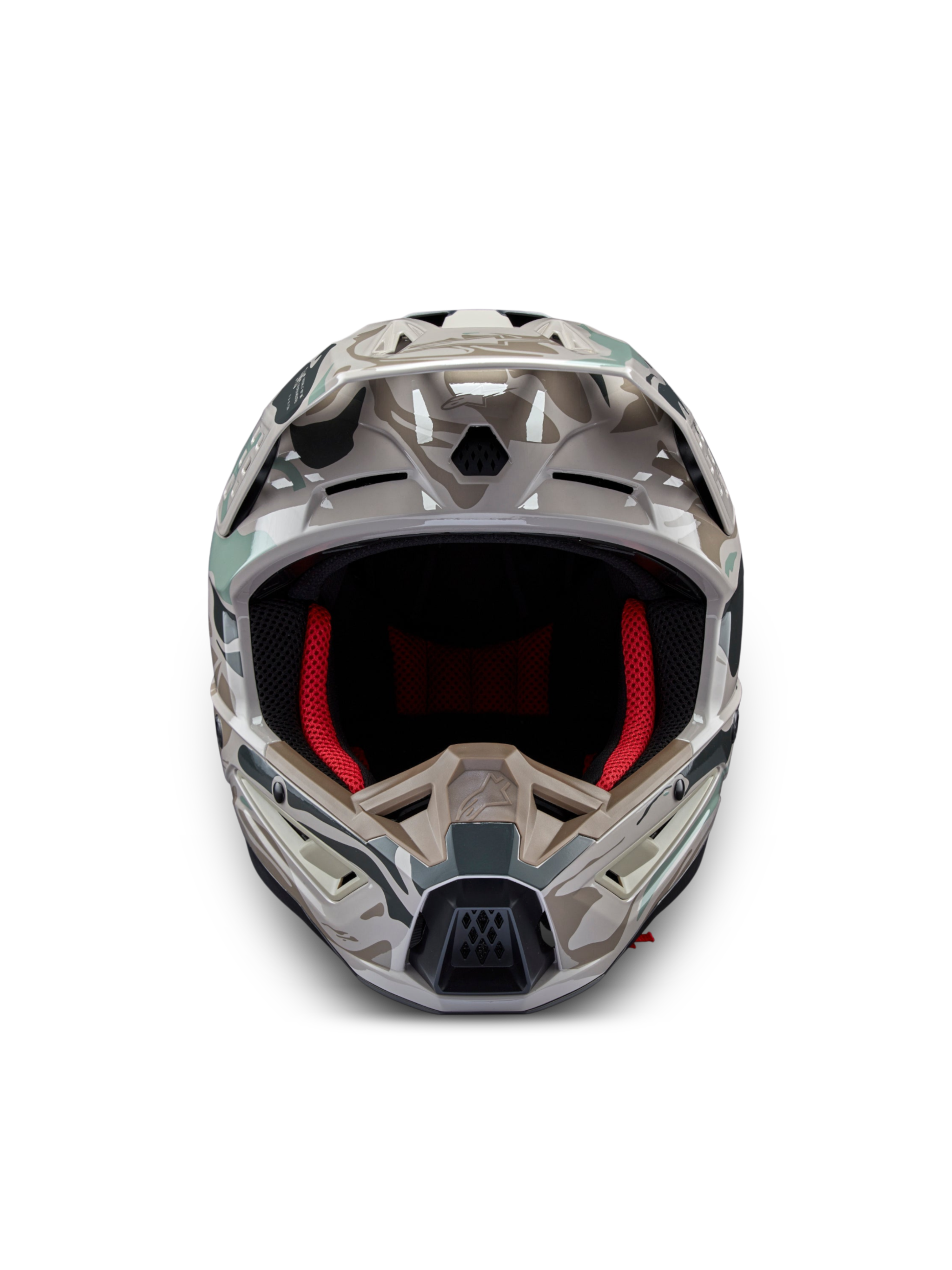 Alpinestars Casco S-M5 Mineral ECE 22.06, casco da motocross off-road, grigio caldo e verde celeste lucido, calotta in termoplastica, certificato ECE