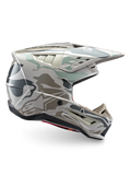 Alpinestars Casco S-M5 Mineral, casco da motocross e off-road, grigio caldo e verde celeste, certificato ECE 22.06