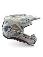 Alpinestars Casco S-M5 Mineral, casco da motocross e off-road, grigio caldo e verde celeste, certificato ECE 22.06