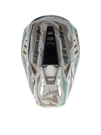 Alpinestars Casco S-M5 Mineral ECE 22.06, casco da motocross grigio e verde, vista dall'alto, motivo camouflage lucido.