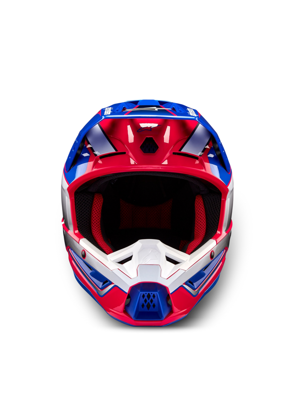Alpinestars Casco S-M5 Sail, casco da motocross off-road, bianco, rosa diva e blu smalto, certificato ECE 22.06
