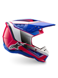 Alpinestars casco S-M5 Sail, casco da motocross bianco, rosa e blu, finitura lucida, certificato ECE 22.06