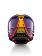 Alpinestars Casco S-M5 Sail, casco da motocross viola e giallo, taglia M, certificato ECE 22.06, vista posteriore