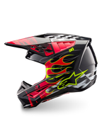 Alpinestars casco S-M5 Rash ECE 22.06, casco da motocross off-road, grigio scuro e rosso brillante, calotta termoplastica