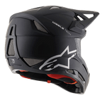 Casco Missile Tech Solid, integrale nero opaco da MTB downhill con prese d'aria in rete e logo Alpinestars.