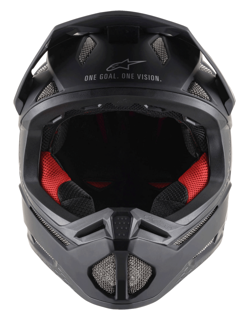 Casco Missile Tech Solid nero opaco, integrale da MTB con imbottitura rossa e prese d'aria in rete ad alto flusso.