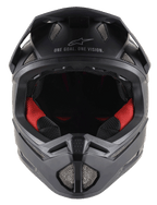 Casco Missile Tech Solid nero opaco, integrale da MTB con imbottitura rossa e prese d'aria in rete ad alto flusso.
