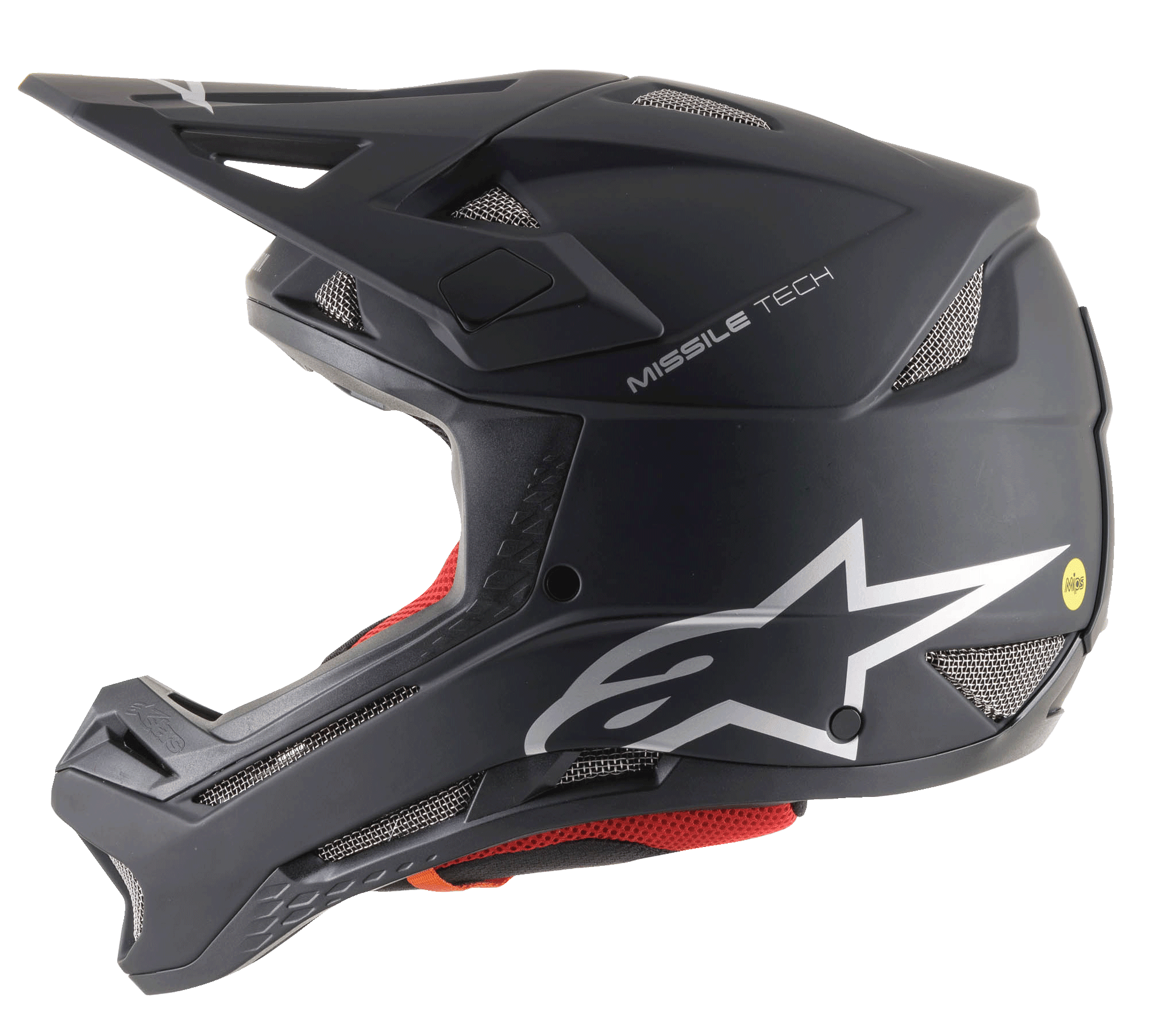 Casco Missile Tech Solid nero opaco, integrale da MTB downhill con protezione MIPS e ventilazione a rete.