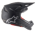 Casco integrale Alpinestars Missile Tech Solid nero opaco per MTB downhill con prese d'aria e logo argento.