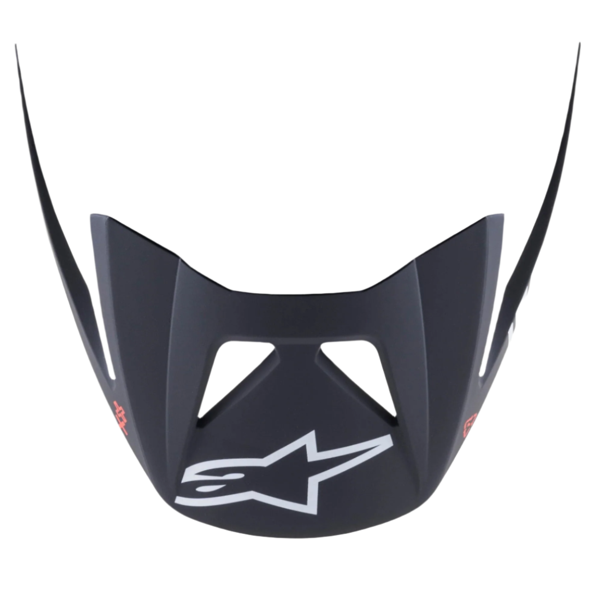 Alpinestars Visor Vector Tech A1, visiera di ricambio per casco da ciclismo, nero grigio chiaro opaco, con logo A-star bianco sul davanti, struttura in plastica resistente per uso MTB trail ed enduro