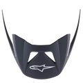 Alpinestars Visiera Vector Pro A2, visiera di ricambio per casco MTB, nero opaco Ebony, con logo Astars bianco frontale, forma aerodinamica angolare con aperture di ventilazione, finitura in plastica opaca