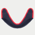 Alpinestars Supertech R10 Sottomento, accessorio per casco, tessuto nero con bordo rosso acceso, design curvo a forma di U, ricambio ufficiale per caschi da moto S-R10