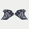 Meccanismo visiera Alpinestars Supertech R10, accessorio per casco, nero, coppia di meccanismi visiera di ricambio per caschi S-R10, componenti in plastica nera con parti meccaniche visibili in metallo e arancione, hardware essenziale per il funzionamento della visiera