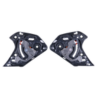Alpinestars Supertech R10 Shield Mechanism, coppia di meccanismi di ricambio neri per visiera, componenti destro e sinistro con perni meccanici e punti di montaggio per caschi da moto S-R10