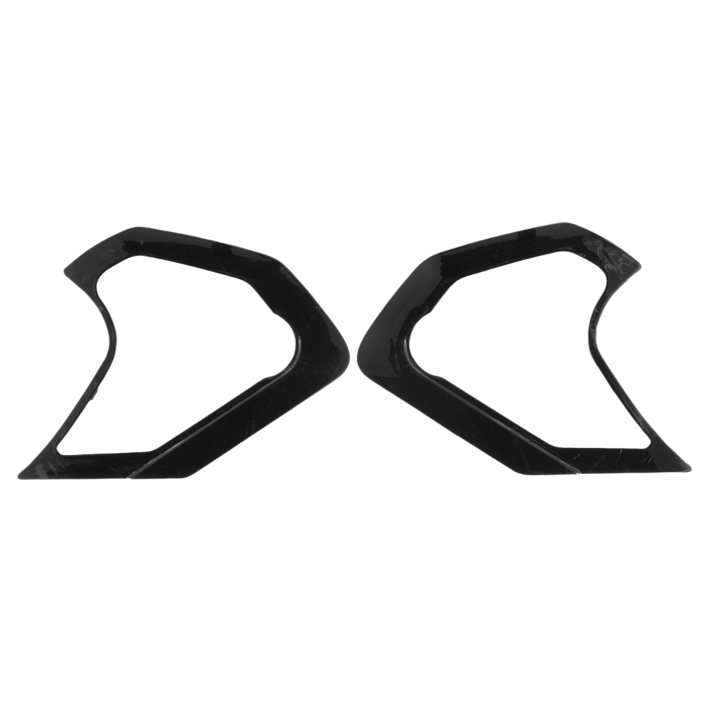 Alpinestars Supertech R10 Shield Mechanism Cover, nero lucido, coppia di componenti di ricambio in plastica per il meccanismo della visiera, forma geometrica con intagli, ricambio ufficiale per caschi S-R10