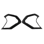 Alpinestars Supertech R10 Shield Mechanism Cover, nero lucido, coppia di componenti di ricambio in plastica per il meccanismo della visiera, forma geometrica con intagli, ricambio ufficiale per caschi S-R10