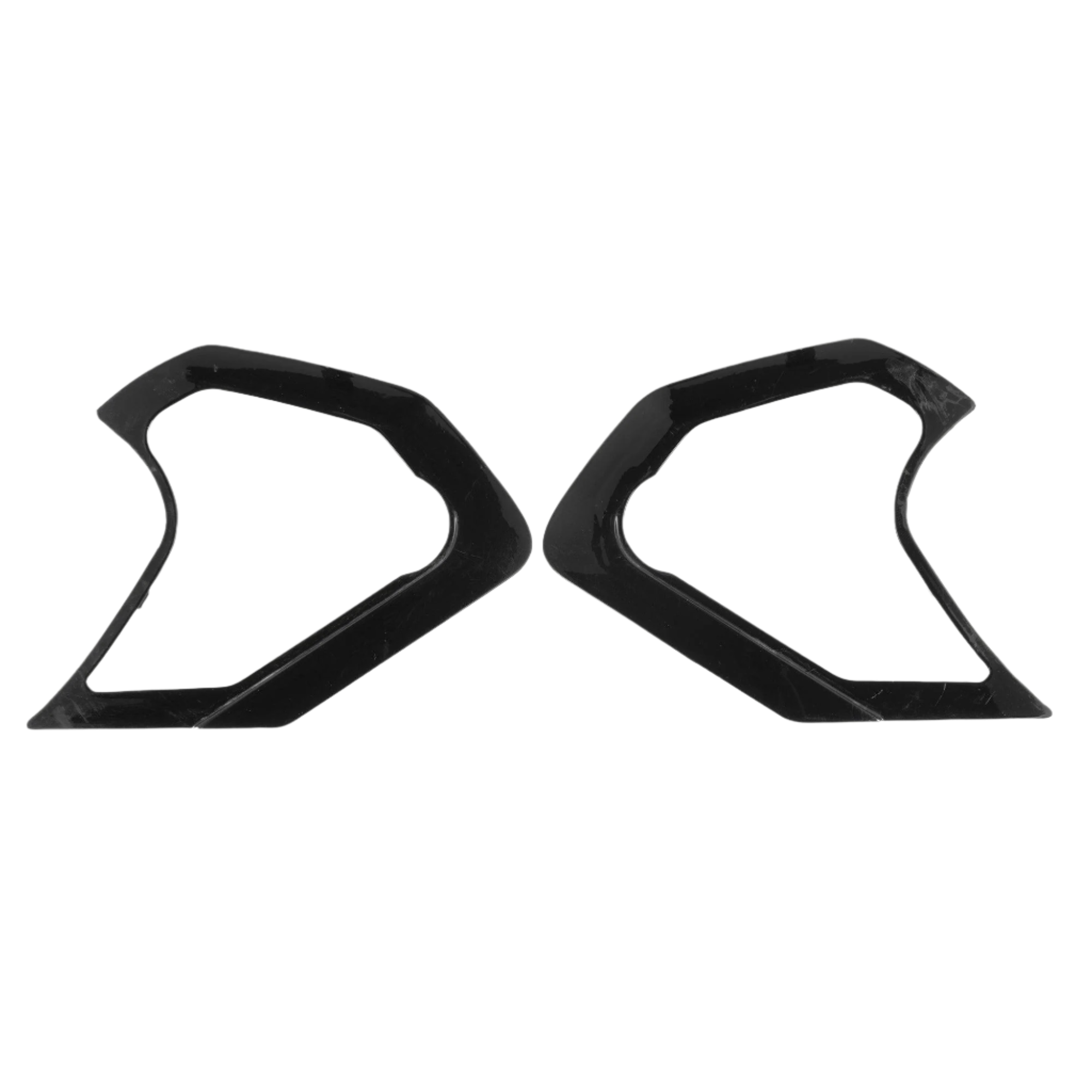 Alpinestars Supertech R10 Shield Mechanism Cover, nero lucido, coppia di componenti di ricambio in plastica per il meccanismo della visiera, forma geometrica con intagli, ricambio ufficiale per caschi S-R10