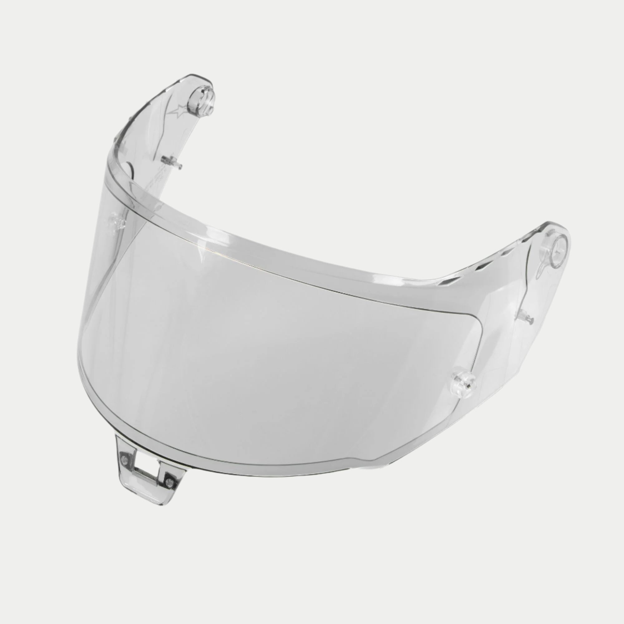 Alpinestars Supertech R10 AFHS-01 Shield, visiera di ricambio per casco, trasparente, costruzione in plastica trasparente per caschi da corsa S-R10, design curvo con punti di montaggio precisi, accessorio ufficiale per casco da moto