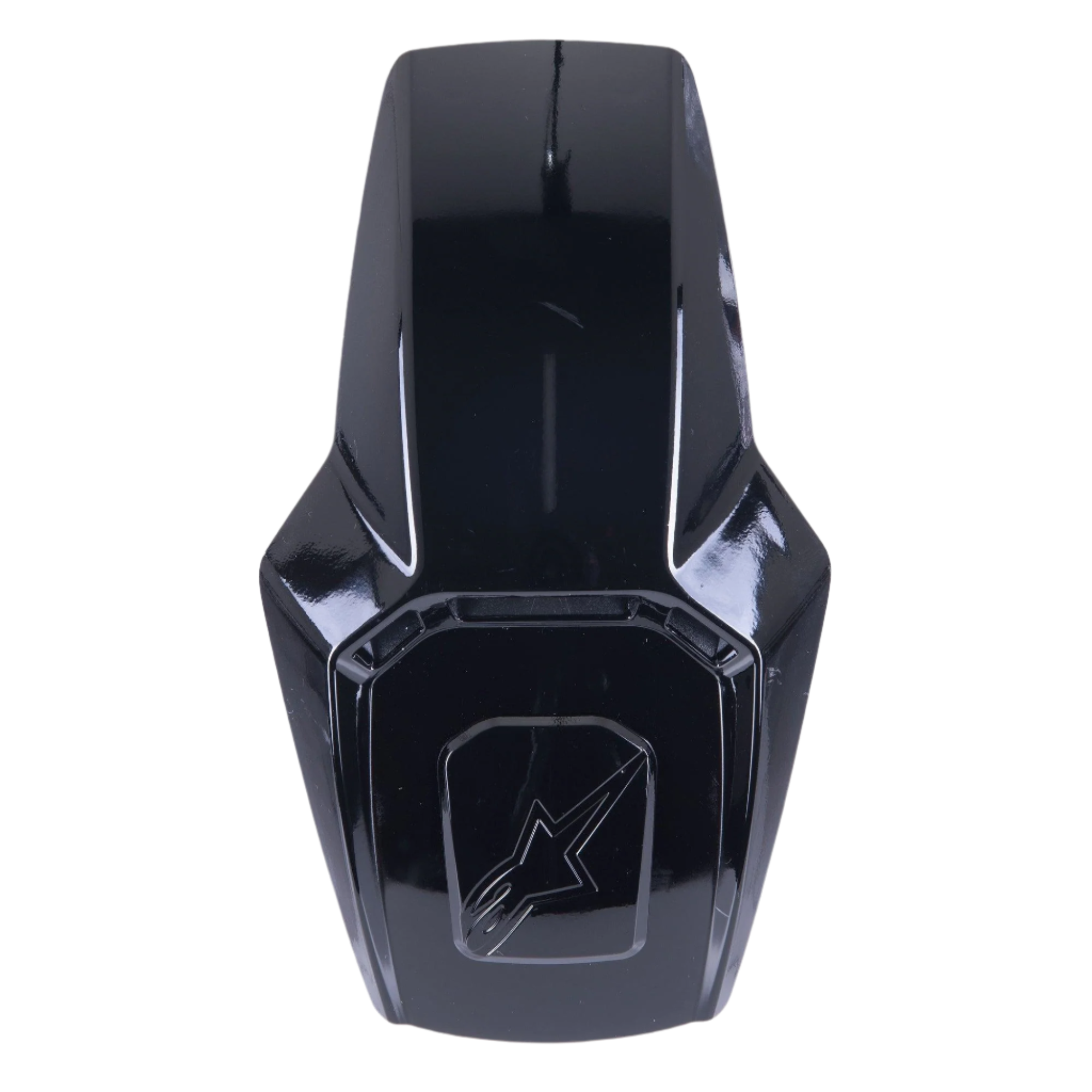Alpinestars Supertech R10 Presa d'aria superiore, accessorio per casco da moto, nero lucido, con logo Alpinestars in rilievo, elegante parte di ricambio per la ventilazione del casco