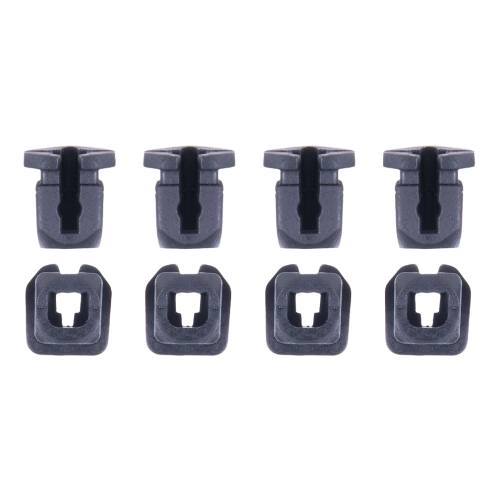 Alpinestars Supertech R10 Connector Set For Spoiler, kit di ricambio da otto pezzi, clip in plastica nera, con quattro connettori a perno e quattro a base quadrata, accessorio ufficiale per caschi da moto S-R10