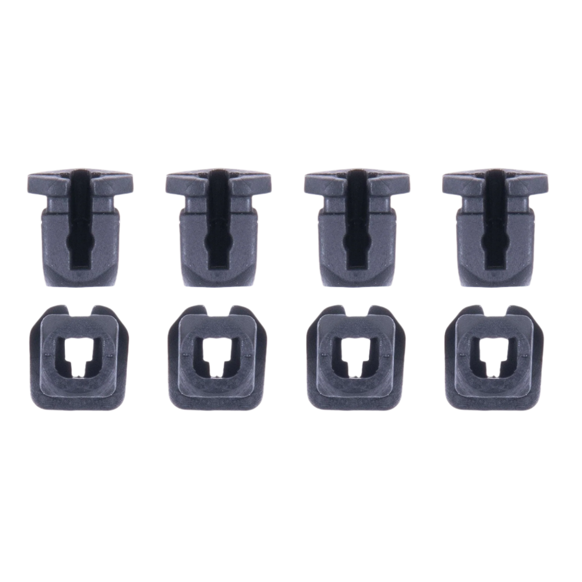 Alpinestars Supertech R10 Connector Set For Spoiler, kit di ricambio da otto pezzi, clip in plastica nera, con quattro connettori a perno e quattro a base quadrata, accessorio ufficiale per caschi da moto S-R10