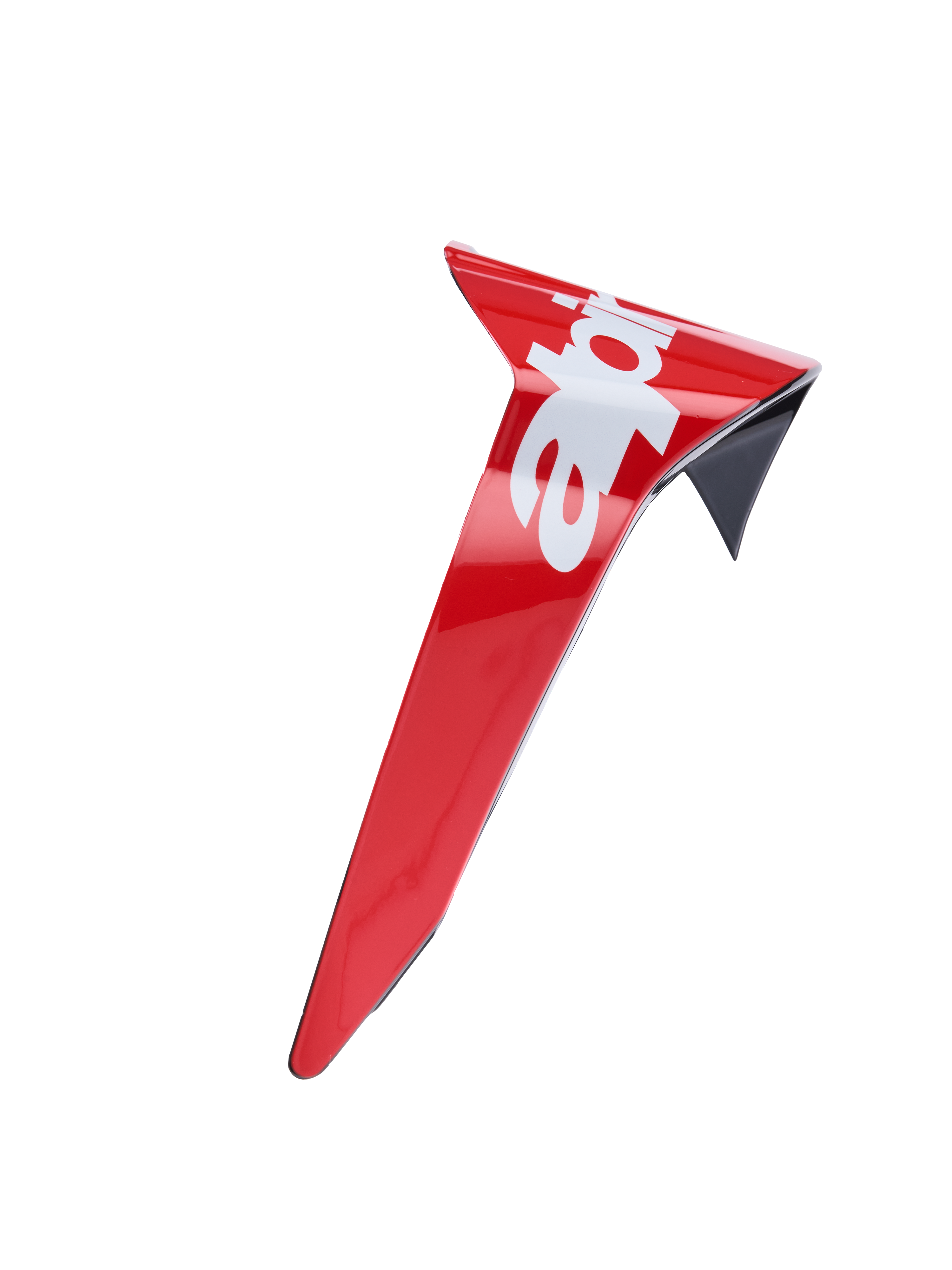 Alpinestars Supertech R10 Arius Standard Spoiler, spoiler aerodinamico per casco, rosso lucido e bianco, spoiler di ricambio con profilo nero e dettaglio logo