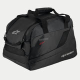 Borsa porta-casco Alpinestars Supertech R10, nero, costruzione semi-rigida imbottita per caschi da moto, con maniglie di trasporto e chiusura a strappo, apertura con cerniera, inserti di ventilazione in rete e loghi riflettenti Alpinestars e Supertech
