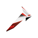 Alpinestars Supertech R10 Team Standard Spoiler, accessorio per casco da moto, finitura lucida nero carbonio, rosso e bianco, ricambio aerodinamico con design angolare e grafica audace