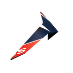 Alpinestars Supertech R10 Team Standard Spoiler, accessorio per casco da moto, Carbonio Nero, Rosso Fluo e Blu Scuro Opaco, design aerodinamico a forma di ala con profilo angolare, con logo S bianco, parte di ricambio ufficiale per caschi S-R10