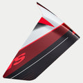 Alpinestars Supertech R10 Team Race Spoiler, accessorio per casco, nero, carbonio, rosso e bianco lucido, componente aerodinamico di ricambio con angoli vivi e motivi grafici, finitura lucida per caschi racing