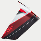 Alpinestars Supertech R10 Team Race Spoiler, accessorio per casco, nero, carbonio, rosso e bianco lucido, componente aerodinamico di ricambio con angoli vivi e motivi grafici, finitura lucida per caschi racing