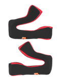 Alpinestars S-M5 22.06 Regular Cheek Pad Set, set di imbottiture di ricambio per casco, nero e rosso, struttura in morbida schiuma imbottita con finiture in tessuto a rete rosso, etichette arancioni con logo, accessori per casco da moto