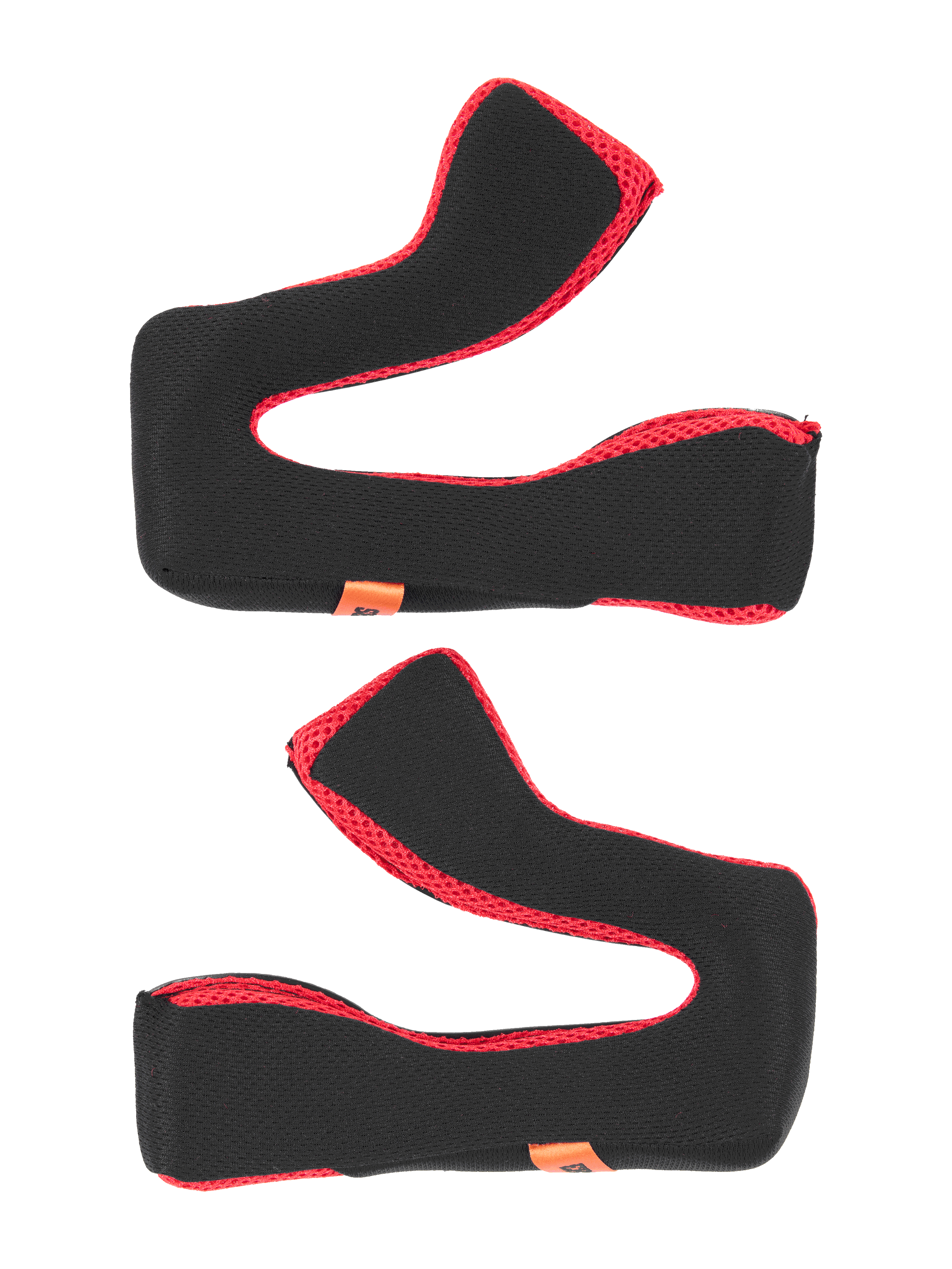 Alpinestars S-M5 22.06 Regular Cheek Pad Set, set di imbottiture di ricambio per casco, nero e rosso, struttura in morbida schiuma imbottita con finiture in tessuto a rete rosso, etichette arancioni con logo, accessori per casco da moto