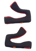 Alpinestars S-M5 Cheek Pads Replacement, guanciali di ricambio per casco, nero e rosso, set di due imbottiture interne ergonomiche, struttura in rete traspirante con bordi rossi, progettati per il comfort e la vestibilità del casco da motocross