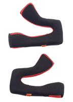 Alpinestars S-M5 Cheek Pads Replacement, guanciali di ricambio per casco, nero e rosso, set di due imbottiture interne ergonomiche, struttura in rete traspirante con bordi rossi, progettati per il comfort e la vestibilità del casco da motocross