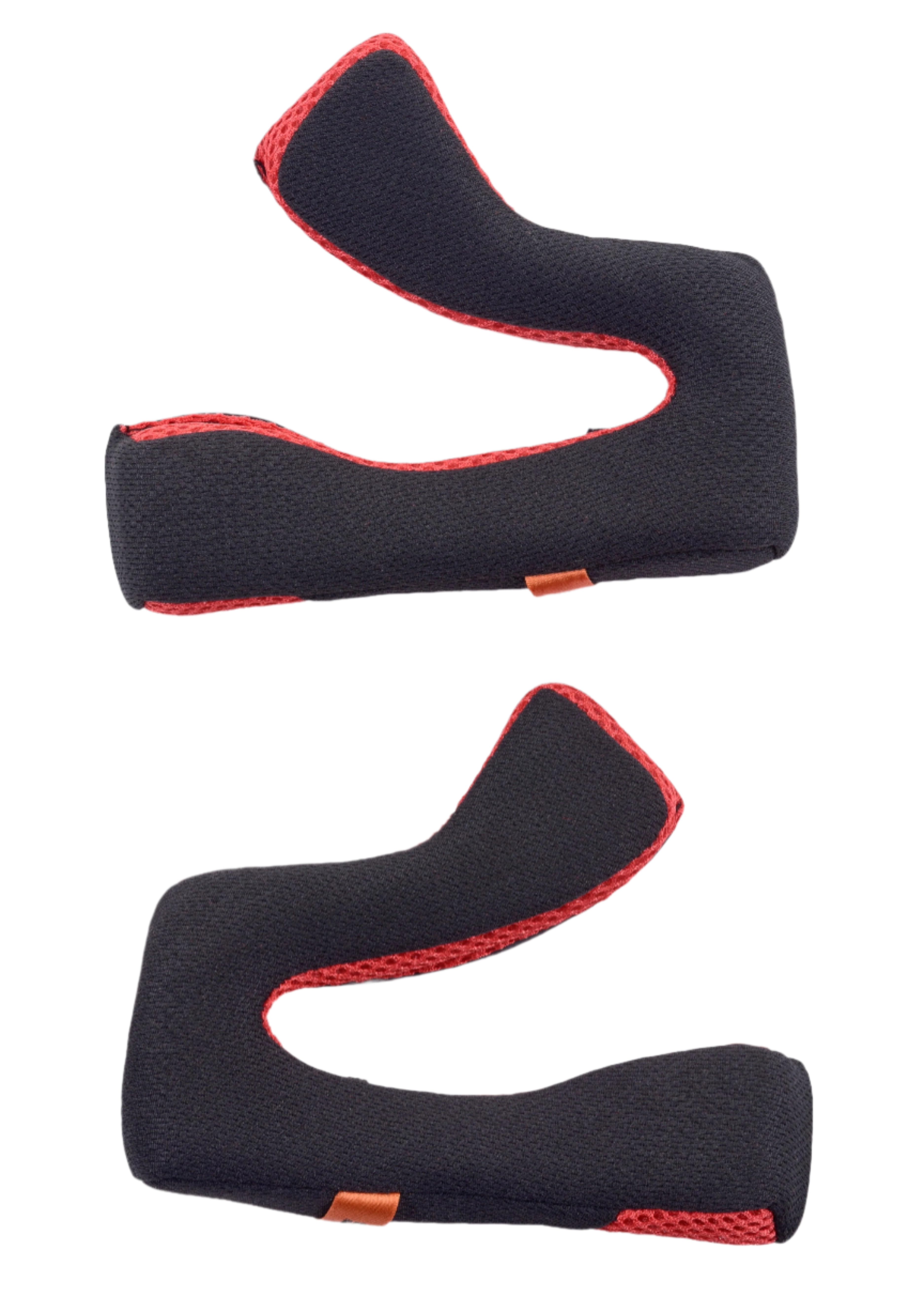 Alpinestars S-M5 Cheek Pads Replacement, guanciali di ricambio per casco, nero e rosso, set di due imbottiture interne ergonomiche, struttura in rete traspirante con bordi rossi, progettati per il comfort e la vestibilità del casco da motocross