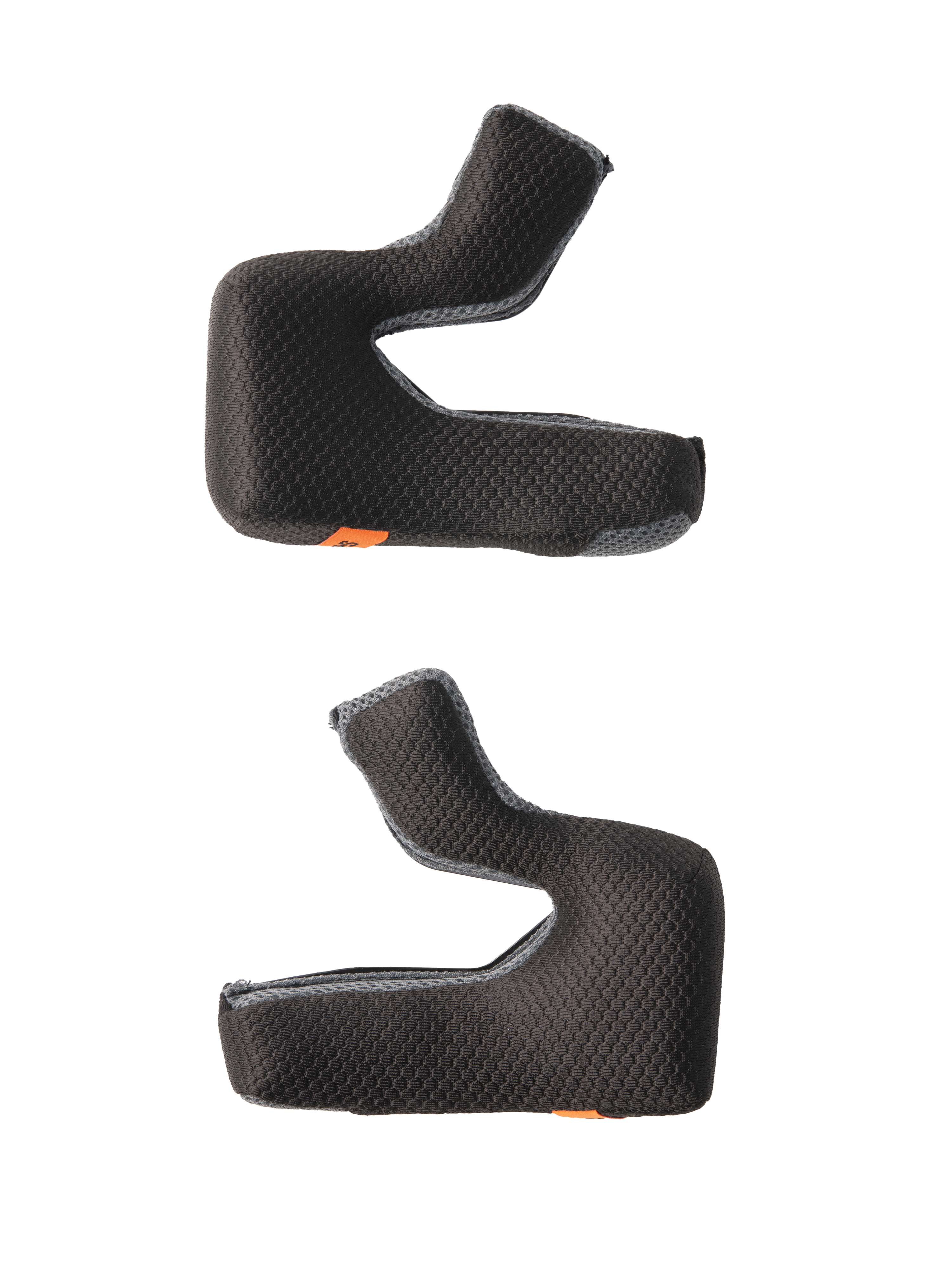 Set di guanciali S-M7 Alpinestars, imbottitura di ricambio per casco, nero con tessuto a nido d'ape testurizzato e bordi in mesh grigio, imbottiture in schiuma sagomata per una vestibilità ergonomica, linguette di emergenza arancioni, accessori per casco da moto