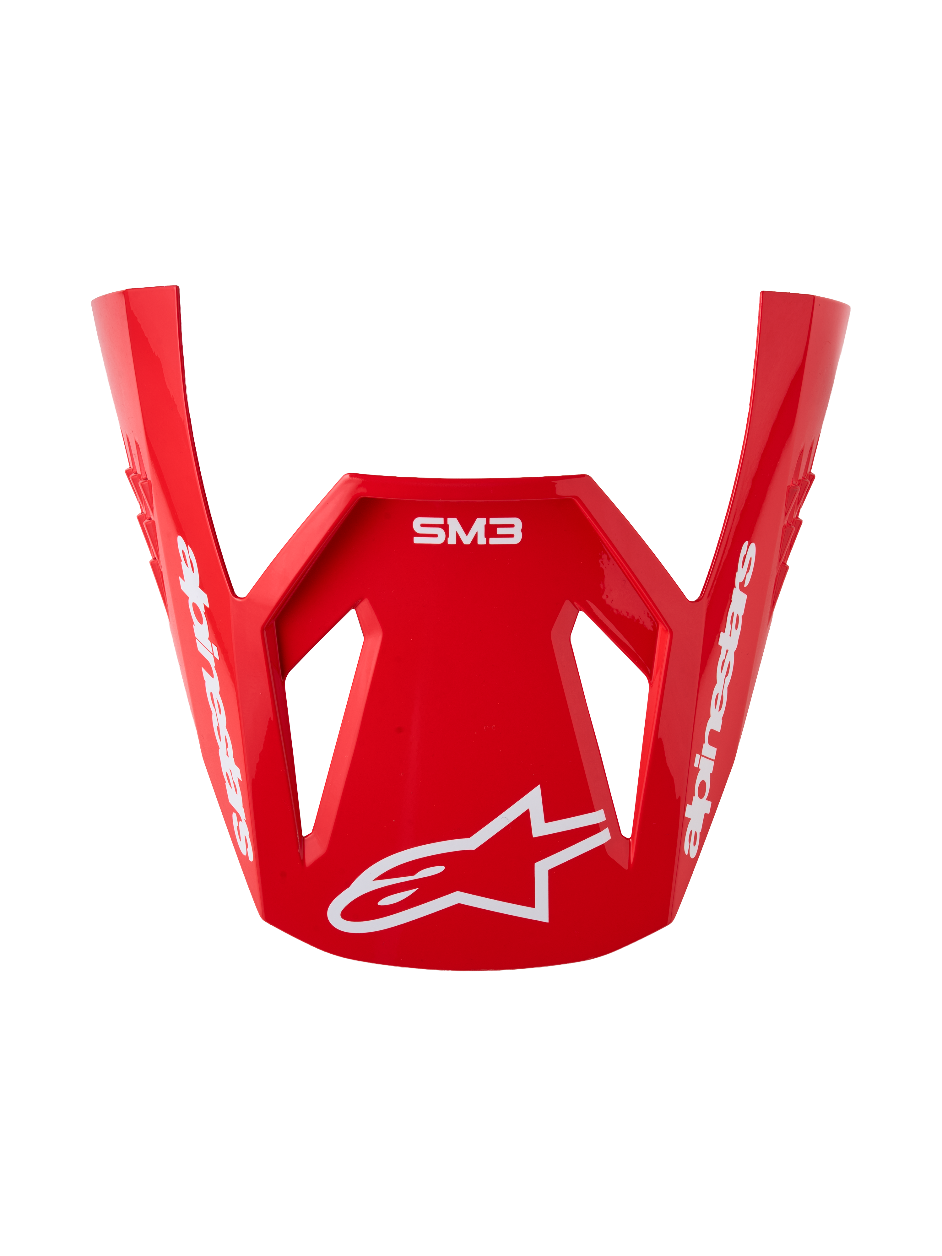 Alpinestars visiera S-M3 Radium, ricambio per casco da motocross, rossa lucida con logo bianco, accessorio per fuoristrada