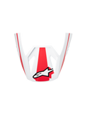 Alpinestars S-M3 Heat ECE06 Visor, accessorio per casco, rosso bianco e nero lucido, ricambio ufficiale per caschi off-road, con grafiche rosse e logo Alpinestars bianco, finitura lucida per motocross