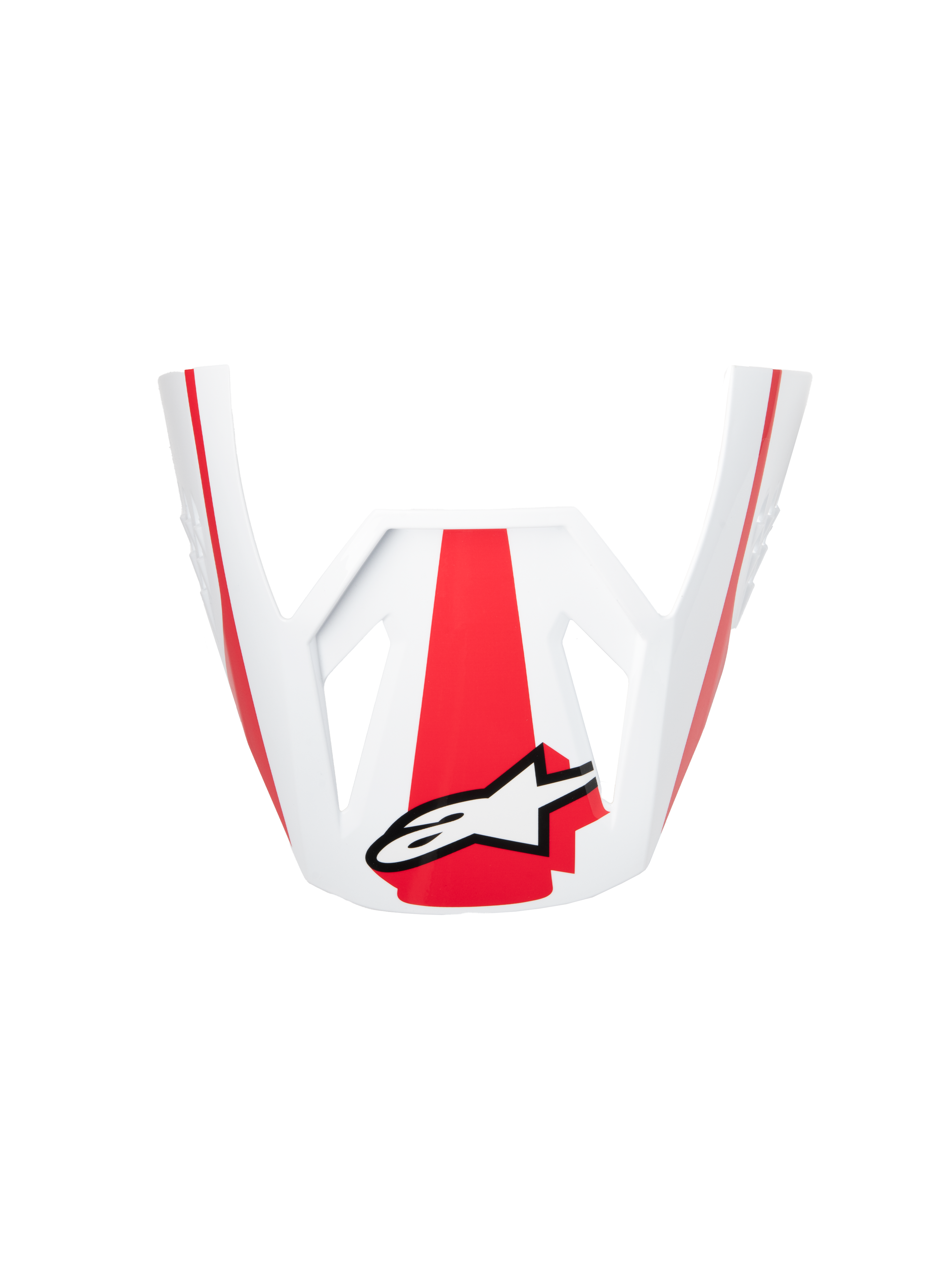 Alpinestars S-M3 Heat ECE06 Visor, accessorio per casco, rosso bianco e nero lucido, ricambio ufficiale per caschi off-road, con grafiche rosse e logo Alpinestars bianco, finitura lucida per motocross