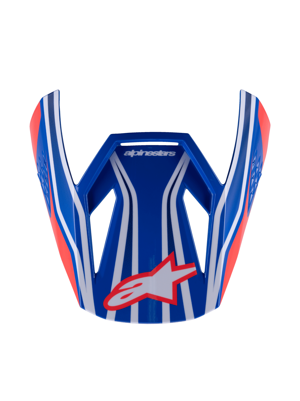 Alpinestars S-M3 Youth Wurx Visor, visiera per casco da motocross, blu, rosso e bianco con accenti neri, finitura lucida con strisce evidenti e logo Astar, frontino di ricambio aerodinamico per caschi MX per ragazzi